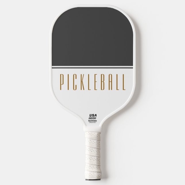 Extravaganter dunkelgrauer weißer Farbblock PICKLE Pickleball Schläger (Vorderseite)