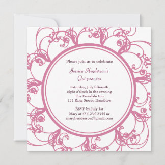 Extravaganter Einladung zur Quinceanera (pink)