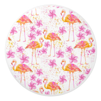 Extravaganter Flamingo Keramikknauf