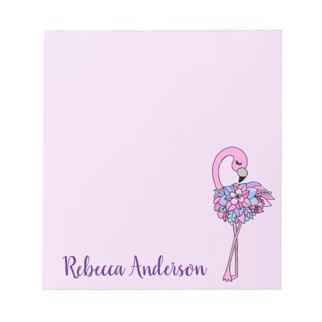 Extravaganter Flamingo Notepad Notizblock (Vorderseite)