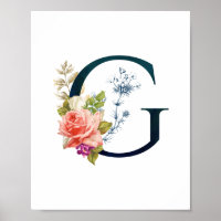 Extravaganter floraler Monogramm Buchstabe G