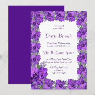 Extravaganter gerahmter Osternmit blumenbrunch Einladung