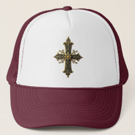 Extravaganter Gold Cross Trucker Hut Truckerkappe