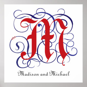 Extravaganter Gothic Caps Letter M, 300dpi PNG Poster