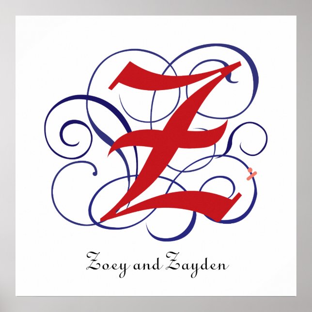 Extravaganter Gothic Caps Letter Z, 300dpi PNG kun Poster (Vorne)