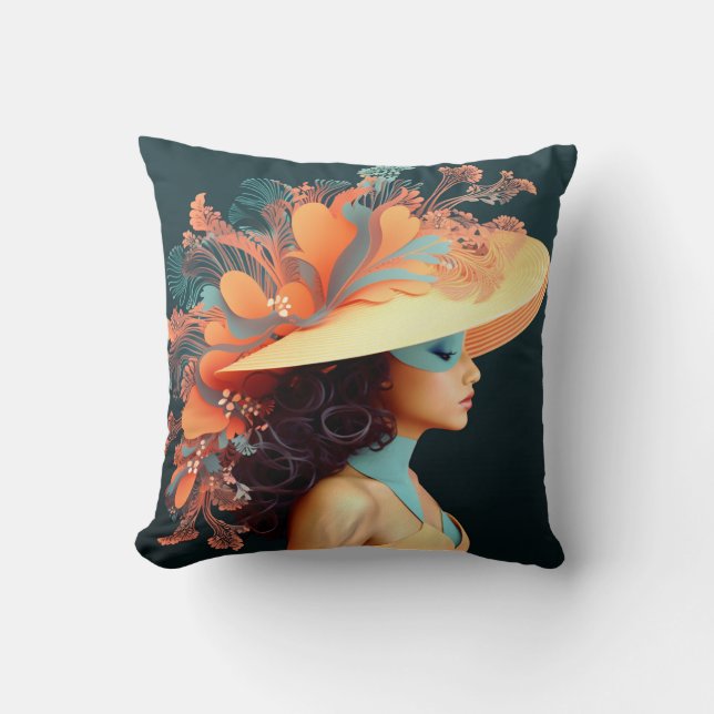 EXTRAVAGANTER HAT-PARADE Nr. 3, THROW PILLOW Kissen (Vorderseite)