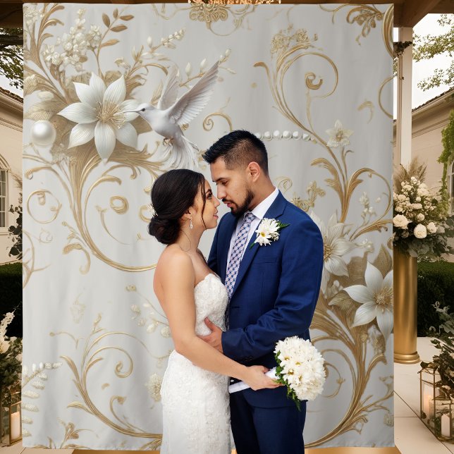 Extravaganter Hintergrund von White Hummingbird Wandteppich (Von Creator hochgeladen)