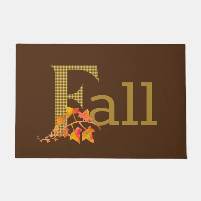 Extravaganter Karierter Fall Word Art Front Fußmatte (Vorderseite)