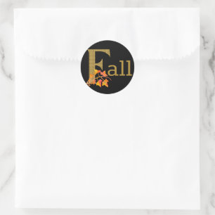 Extravaganter Karierter Fall Word Art Runder Aufkleber
