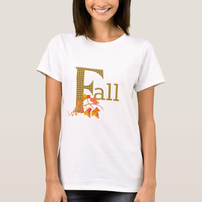 Extravaganter Karierter Fall Word Art T-Shirt (Vorderseite)