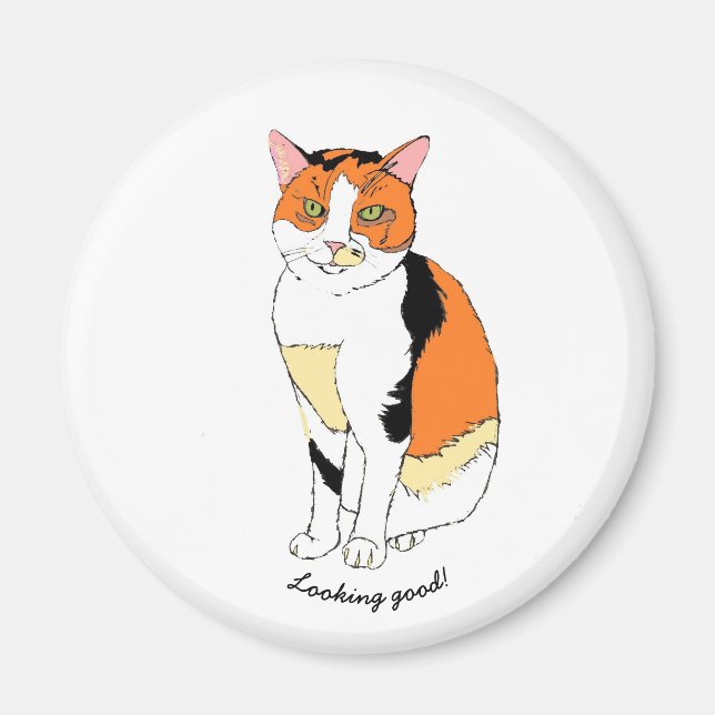 Extravaganter Katzenmagnet Magnet (Vorne)