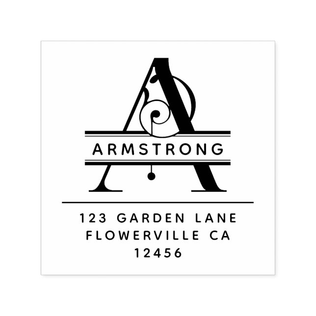 Extravaganter Kopfbrief - A - Rücksendeadresse Mon Permastempel (Design)