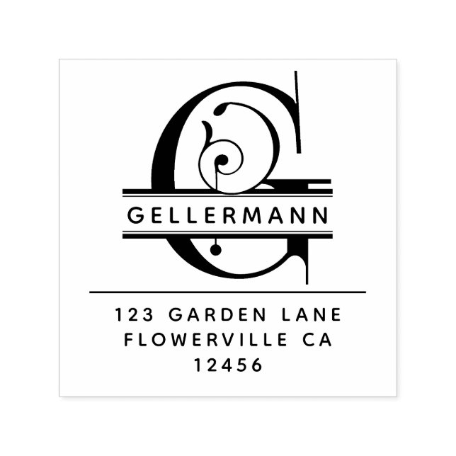 Extravaganter Kopfbrief - G - Rücksendeadresse Mon Permastempel (Design)