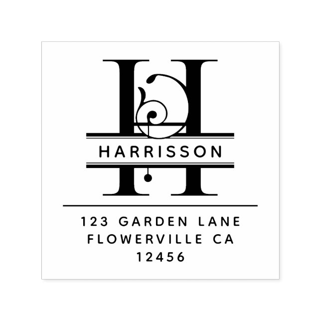 Extravaganter Kopfbrief - H - Rücksendeadresse Mon Permastempel (Design)