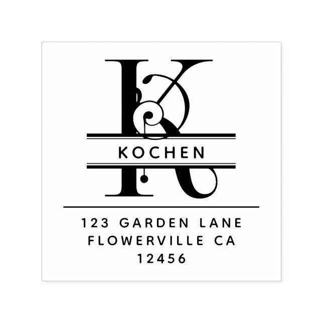Extravaganter Kopfbrief - K - Rücksendeadresse Mon Permastempel (Design)