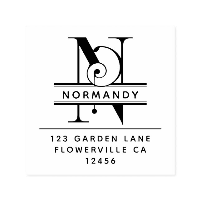 Extravaganter Kopfbrief - N - Rücksendeadresse Mon Permastempel (Design)