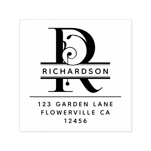 Extravaganter Kopfbrief - R - Rücksendeadresse Mon Permastempel (Design)