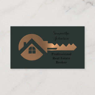 Extravaganter Kupfer Key Real Anwesen Broker Busin Visitenkarte