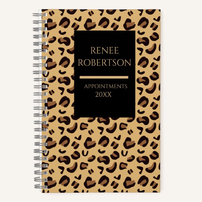Extravaganter Leopard Spiralfolienplaner Notizbuch (Vorderseite)