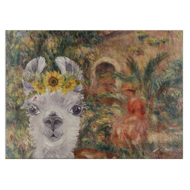 Extravaganter Llama- und Renoir-Bauernhof Schneidebrett (Vorderseite)