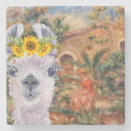 Extravaganter Llama- und Renoir-Bauernhof Steinuntersetzer