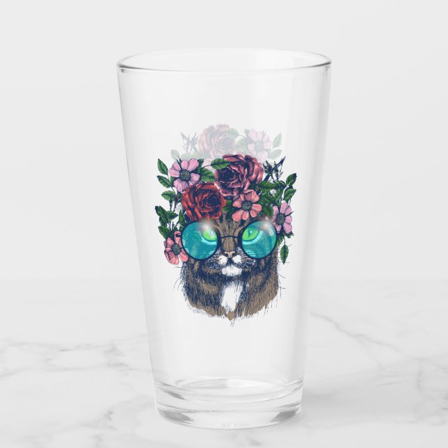 Extravaganter Maine-Waschbär Glas (Vorderseite)