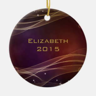 Extravaganter Maroon-Hintergrund mit Wispy-Gold-Ak Keramikornament