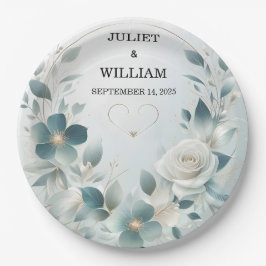 Extravaganter Metallglam Shiny High End Silver Wed Pappteller