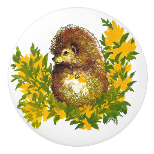 Extravaganter Niedlicher Igel Aquarelldruck Keramikknauf