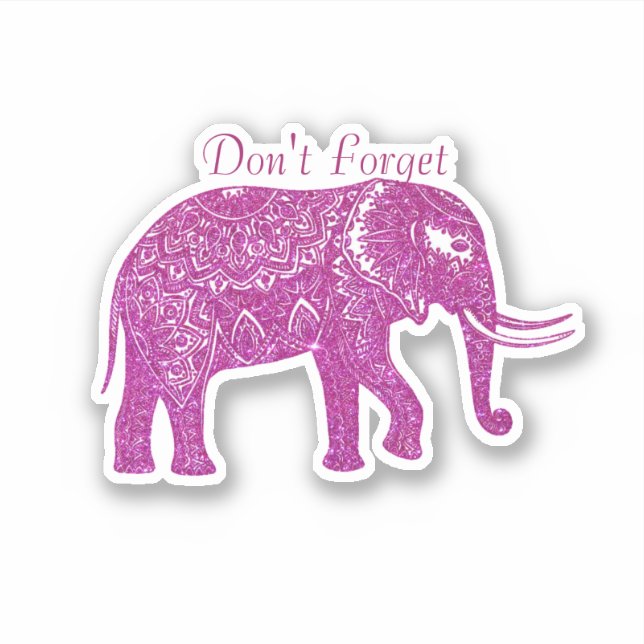 Extravaganter Pink-Elefant Aufkleber (Vorderseite)