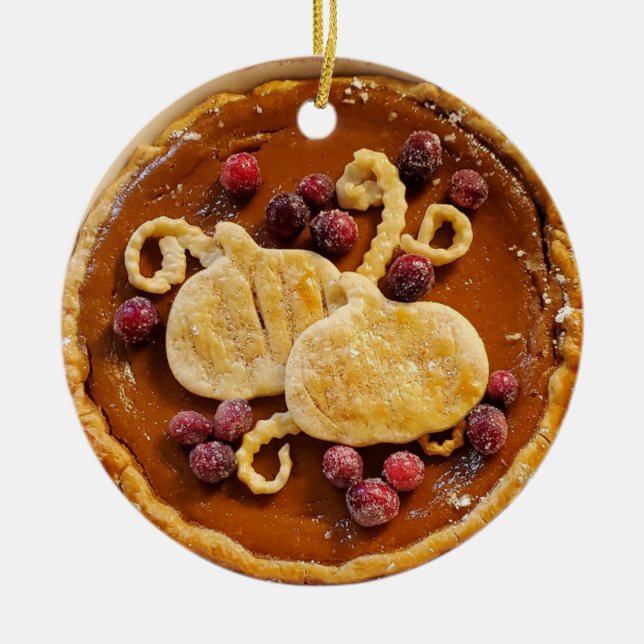 Extravaganter Pumpkin Pie Weihnachten Keramik Ornament (Vorne)