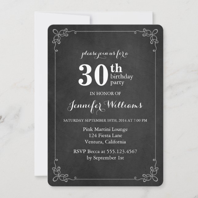 Extravaganter Rahmen-Vintages Einladung (Vorderseite)