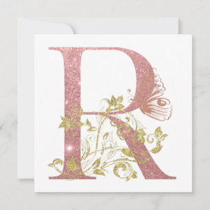 Extravaganter rosa Glitzer Letter R Square Flachka