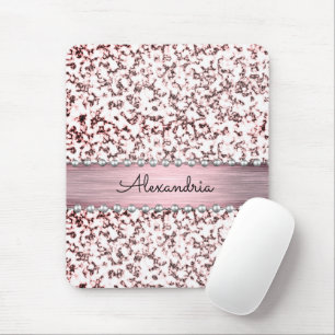 Extravaganter Rosa-Rosa-Rosa-Marmor-Glitzer Person Mousepad