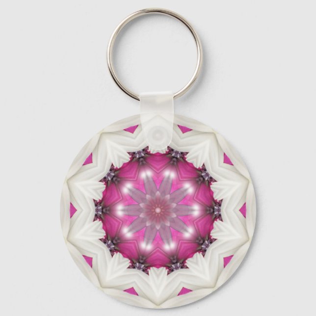Extravaganter rosa Star Schlüsselanhänger (Vorderseite)