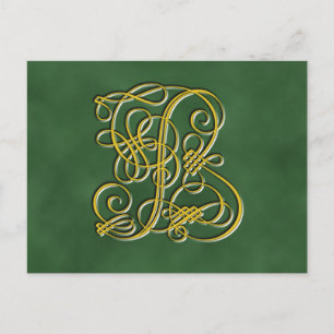 Extravaganter Royal Monogram Letter B Postkarte