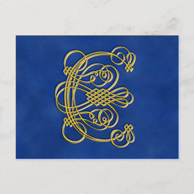 Extravaganter Royal Monogram Letter C Postkarte (Vorderseite)