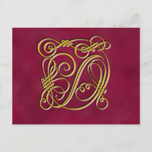 Extravaganter Royal Monogram Letter D Postkarte