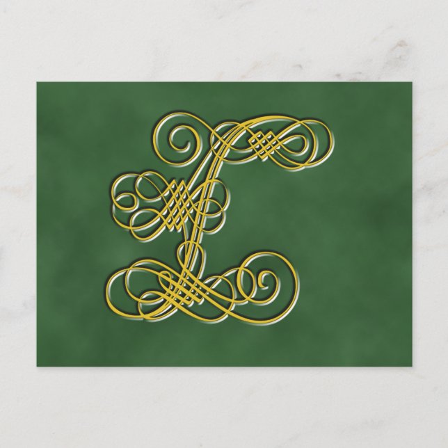 Extravaganter Royal Monogram Letter L Postkarte (Vorderseite)