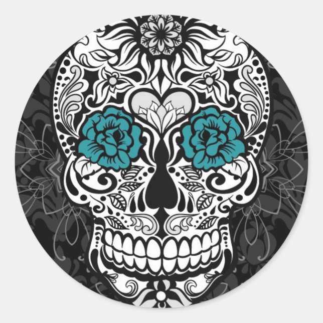 Extravaganter Schädeltag des Toten Stickers (Vorderseite)