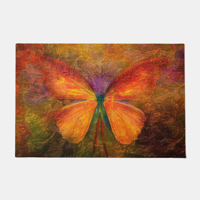Extravaganter Schmetterling Fußmatte (Vorderseite)