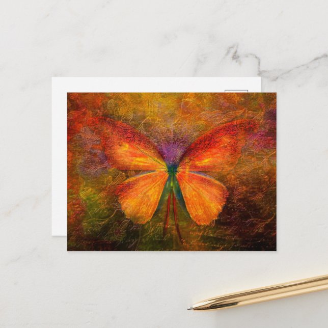 Extravaganter Schmetterling Postkarte (Vorderseite/Rückseite Beispiel)