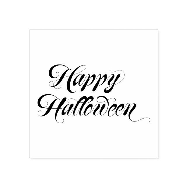 Extravaganter Schriftart Happy Halloween Gummistempel (Prägung)