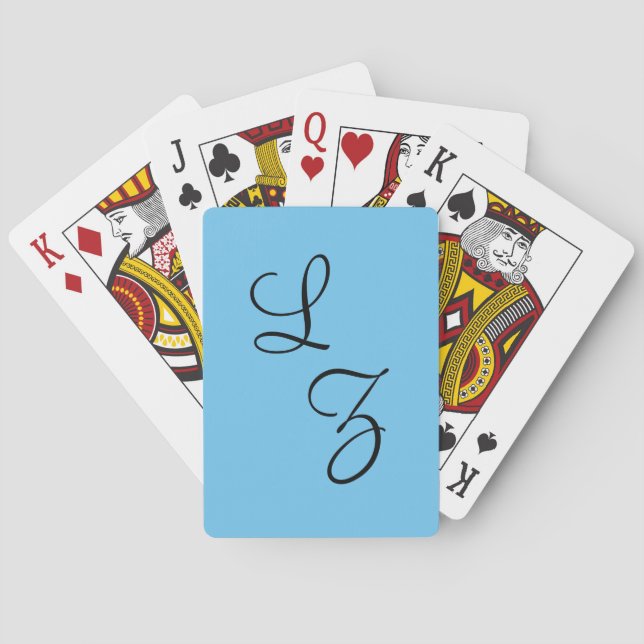 Extravaganter Schriftart Light Blue und Black Spielkarten (Rückseite)