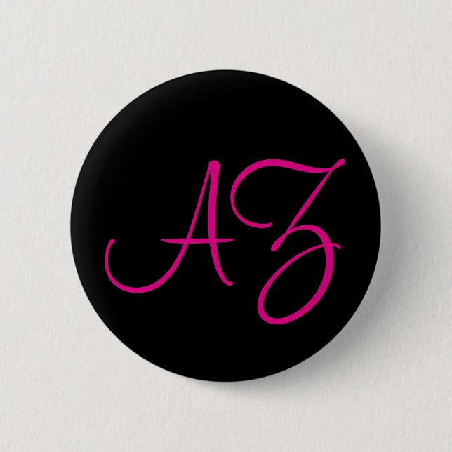 Extravaganter Schriftart: Schwarz und Fuchsia Button (Vorderseite)