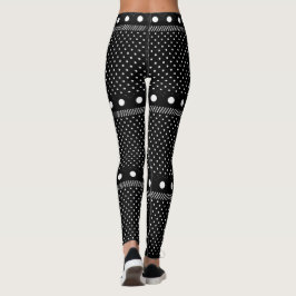 Extravaganter schwarzer und weißer Grenzrücken Leggings
