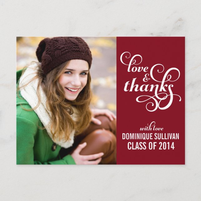 Extravaganter Script-Abschluss Vielen Dank, Postca Postkarte (Vorderseite)