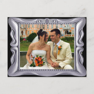 Extravaganter Silver Frame Foto hinzufügen Postkarte