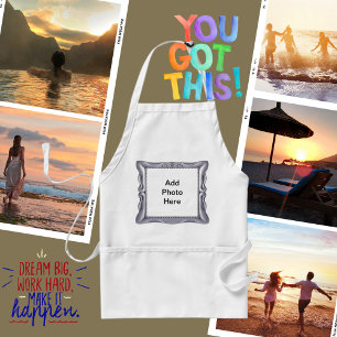 Extravaganter Silver Frame Foto hinzufügen Schürze