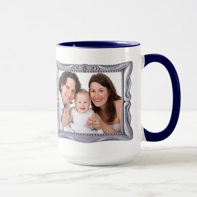Extravaganter Silver Frame Foto hinzufügen Tasse (Rechts)